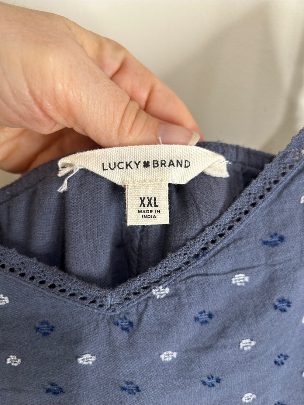 NWT LUCKY BRAND Blue Textured Patchwork Dress Size XXL - Picture 4 of 14